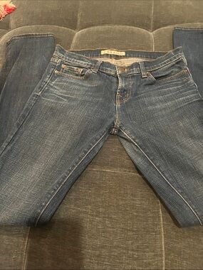 J Brand Blue Skinny Jeans with Subtle Fading